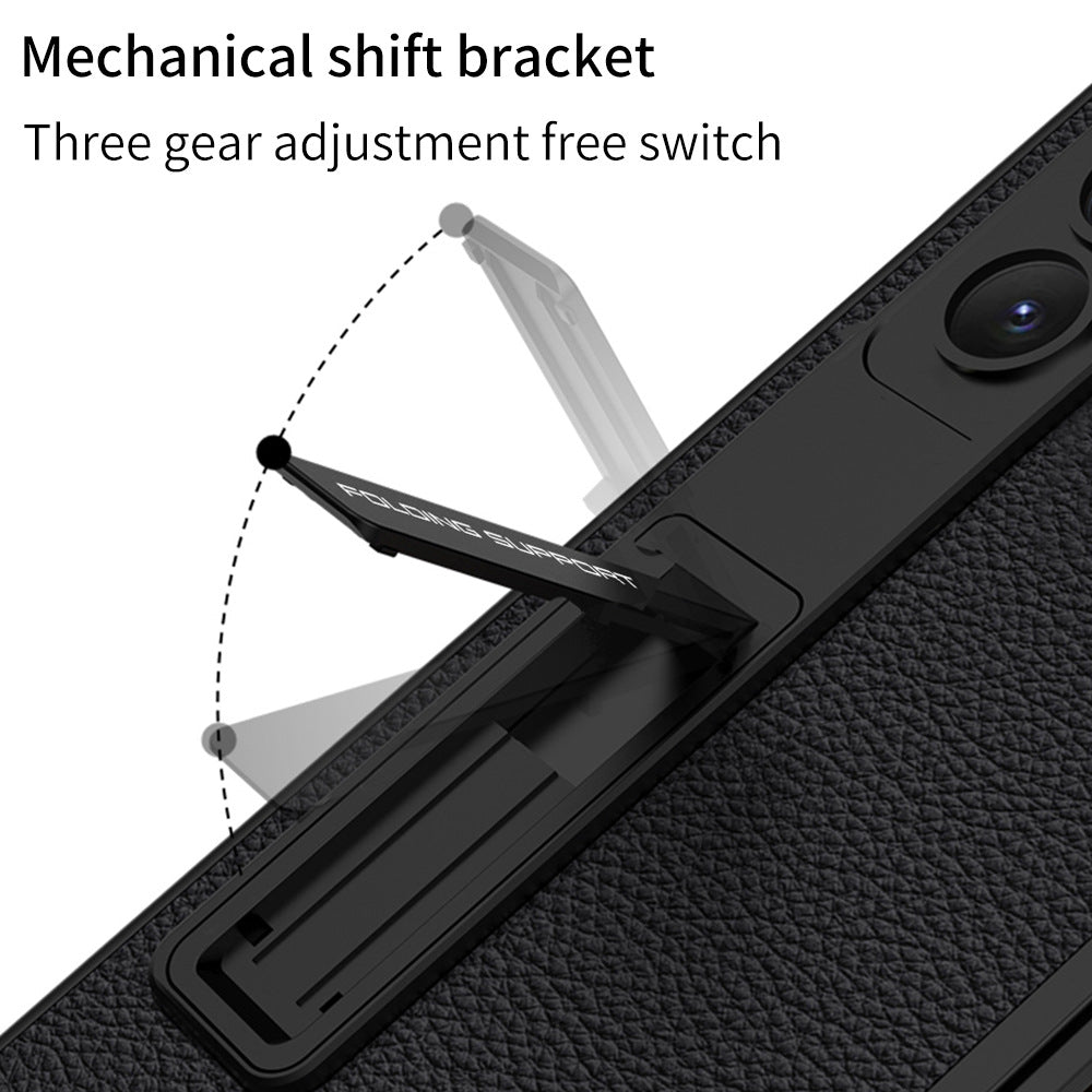 Leather Samsung Galaxy Z Fold5 Case With Film Kickstand - mycasety2023 Mycasety