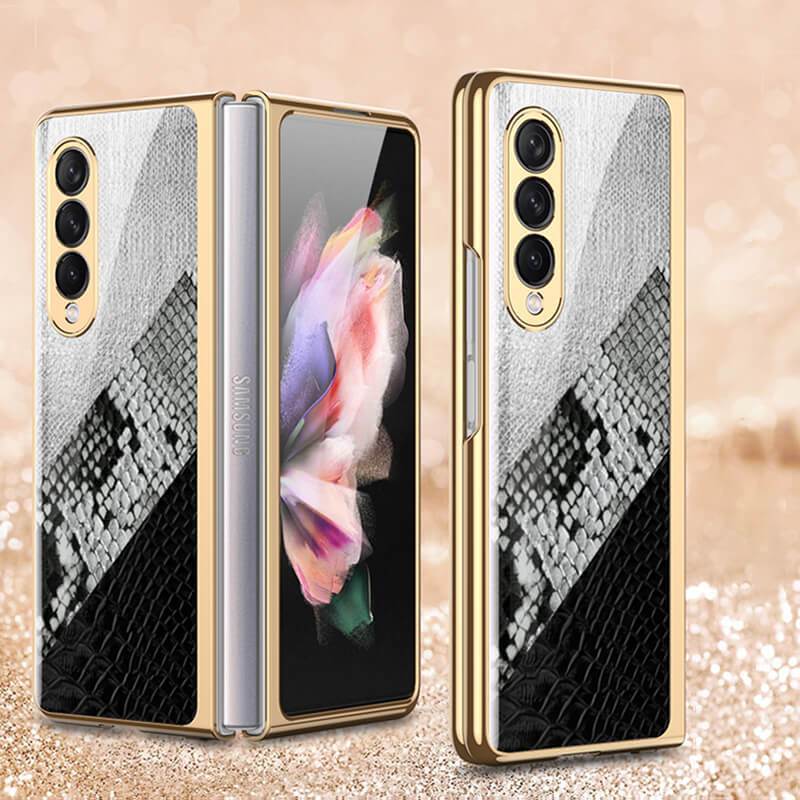 Python Leopard Print Tempered Glass Case for Samsung Galaxy Z Fold 3 5G - GiftJupiter