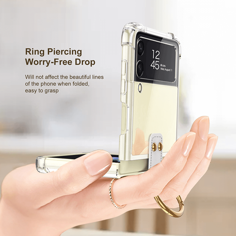 NEWEST Transparents Airbag Ring Holder Anti-knock Protection Cover For Samsung Galaxy Z Flip4 Flip3 5G - GiftJupiter