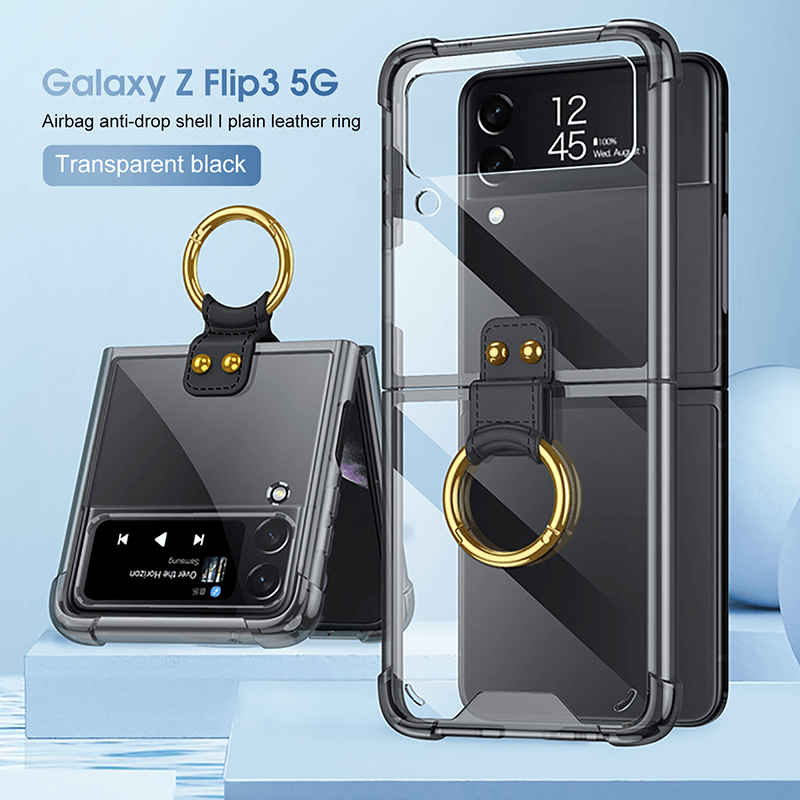 NEWEST Transparents Airbag Ring Holder Anti-knock Protection Cover For Samsung Galaxy Z Flip4 Flip3 5G - GiftJupiter