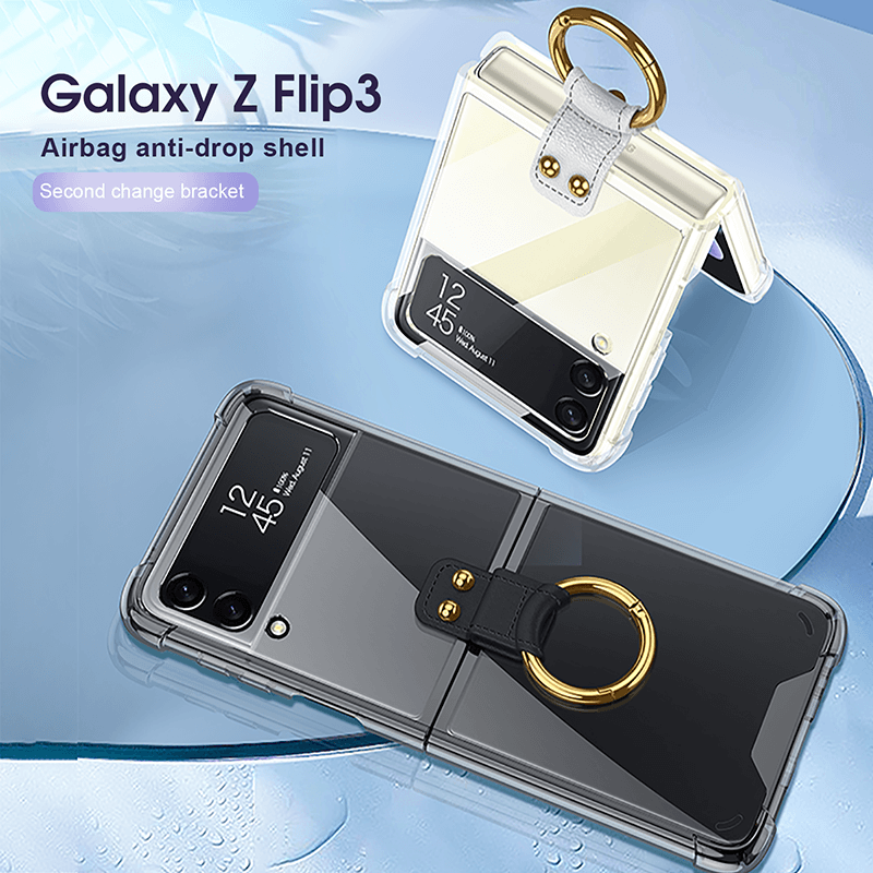 Transparents Airbag Ring Holder Anti-knock Protection Cover For Samsung Galaxy Z Flip 3 5G - GiftJupiter