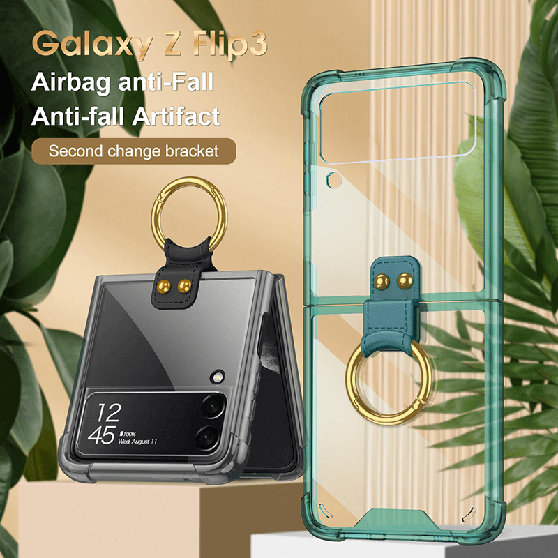 Transparents Airbag Ring Holder Anti-knock Protection Cover For Samsung Galaxy Z Flip 3 5G - GiftJupiter