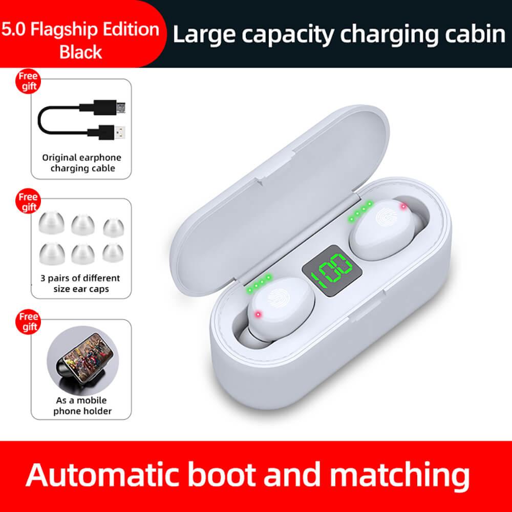 F9 Earphone LED Touch Bluetooth 5.0 Large Capacity Charging Cabin - GiftJupiter