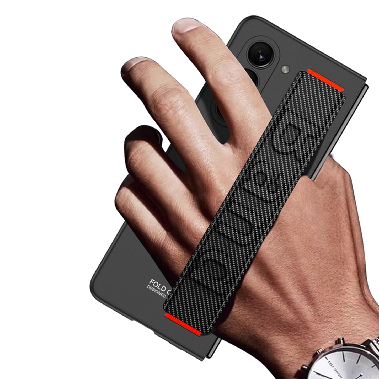 Ultra-Slim Samsung Galaxy Z Fold 5 Case with Front Screen Tempered Glass Protector & Wrist Band - mycasety2023 Mycasety