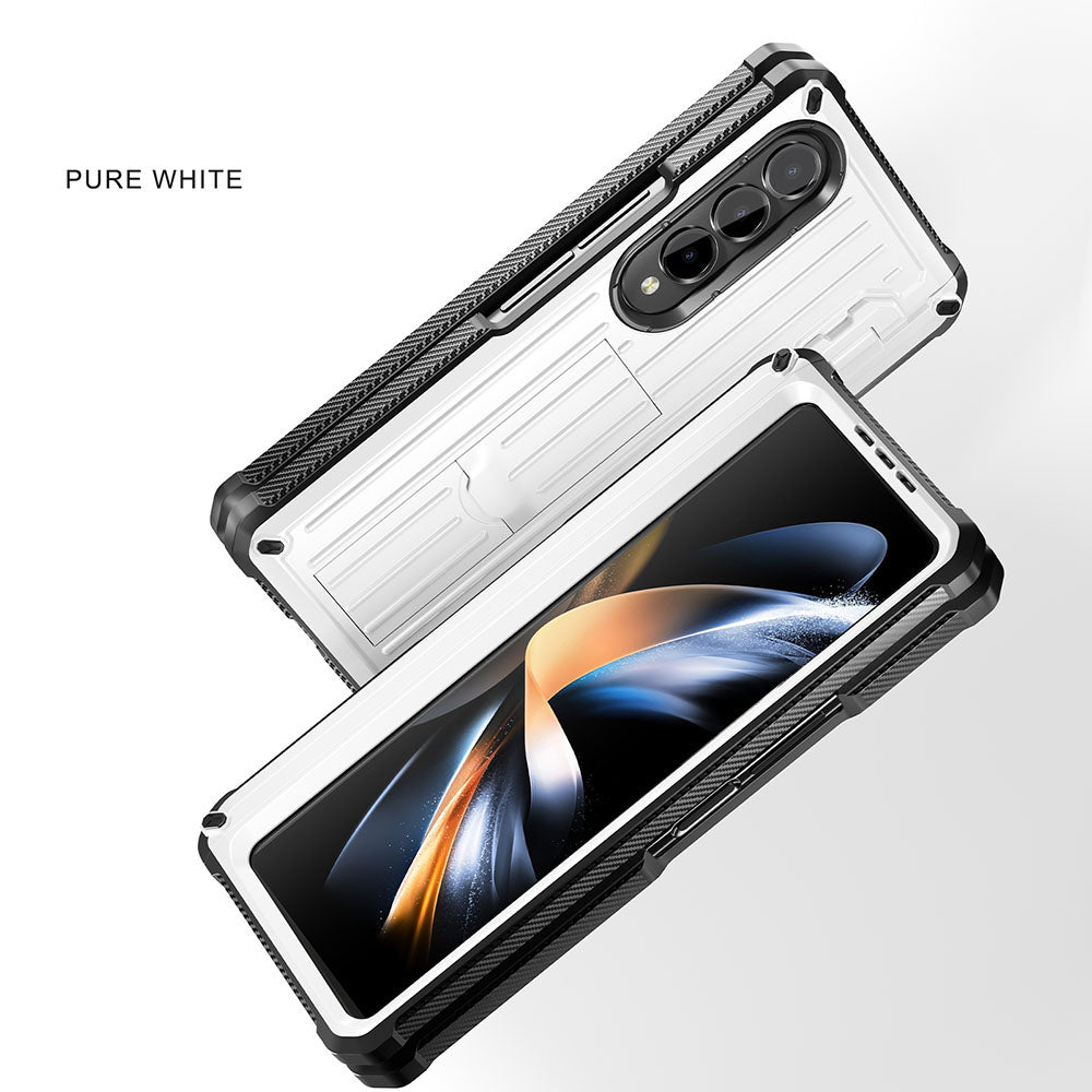 Newest Trolley Case Double-Cover Fold Mecha all-inclusive Rugged Phone Case For Galaxy Z Fold4 Fold3