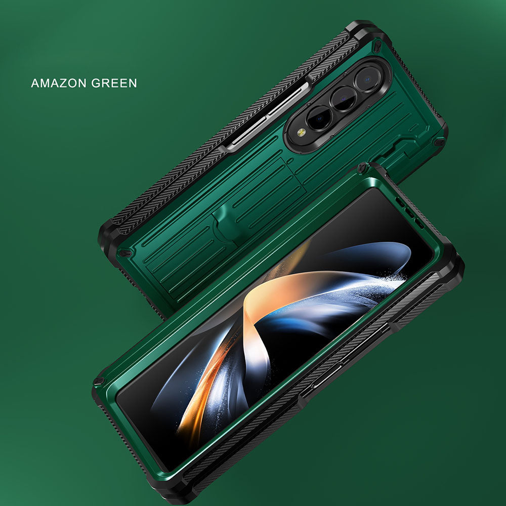 Newest Trolley Case Double-Cover Fold Mecha all-inclusive Rugged Phone Case For Galaxy Z Fold4 Fold3