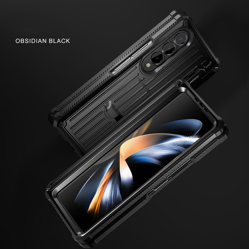 Newest Trolley Case Double-Cover Fold Mecha all-inclusive Rugged Phone Case For Galaxy Z Fold4 Fold3