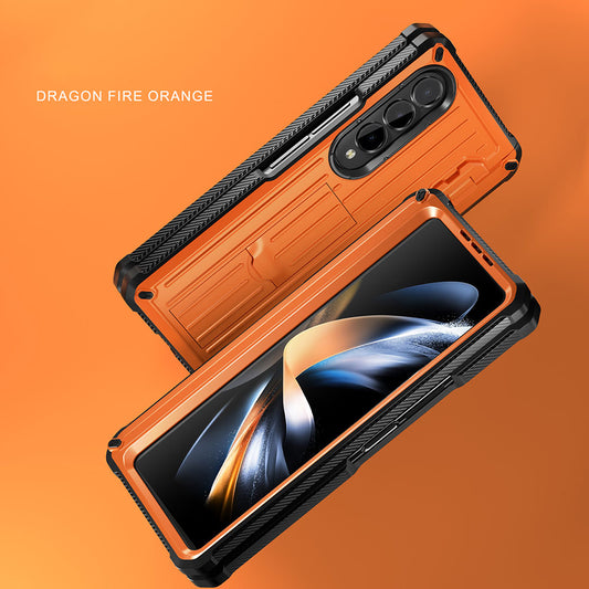 Newest Trolley Case Double-Cover Fold Mecha all-inclusive Rugged Phone Case For Galaxy Z Fold4 Fold3