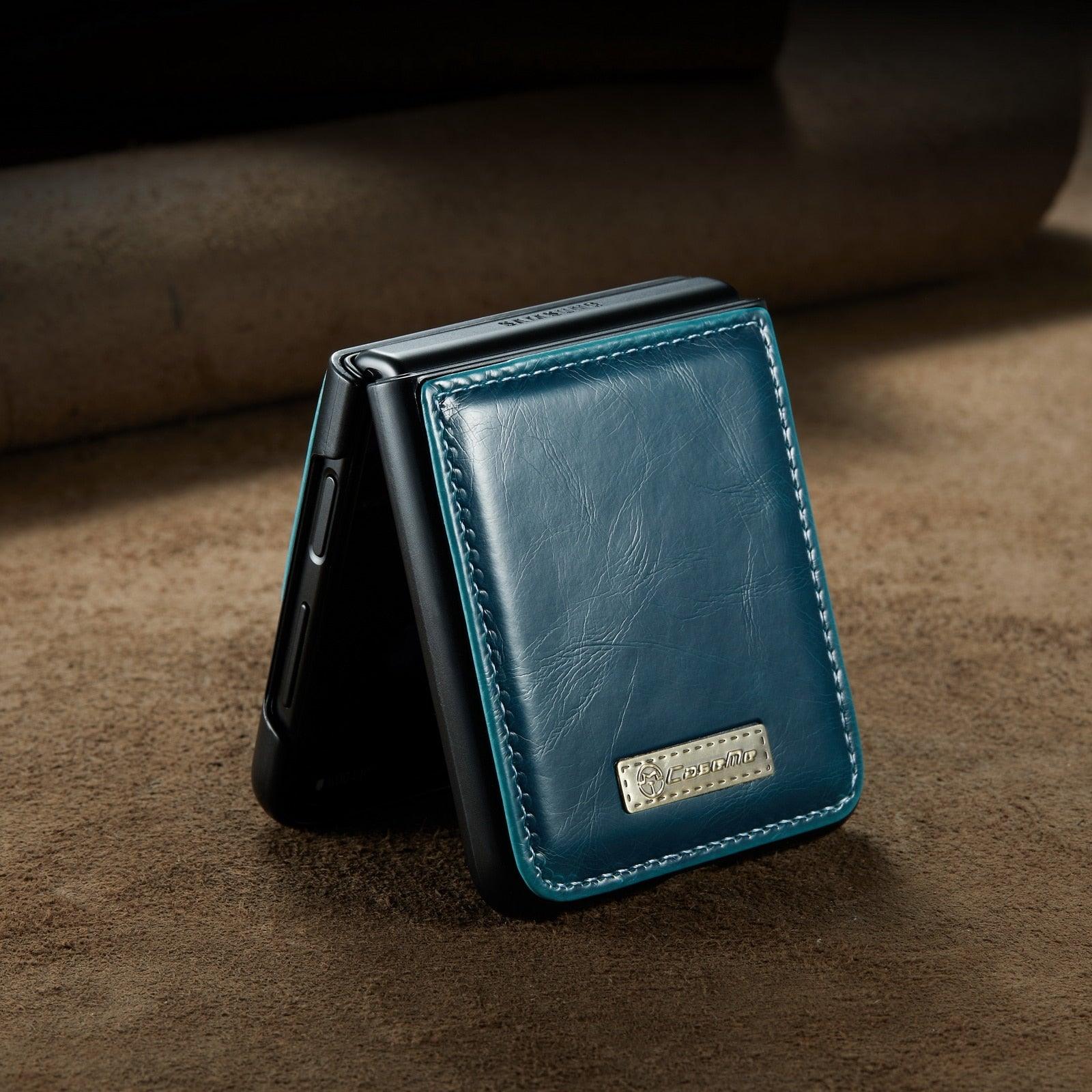 Luxury Leather Wallet Case - Samsung Galaxy Z Flip 4 3 5G - GiftJupiter