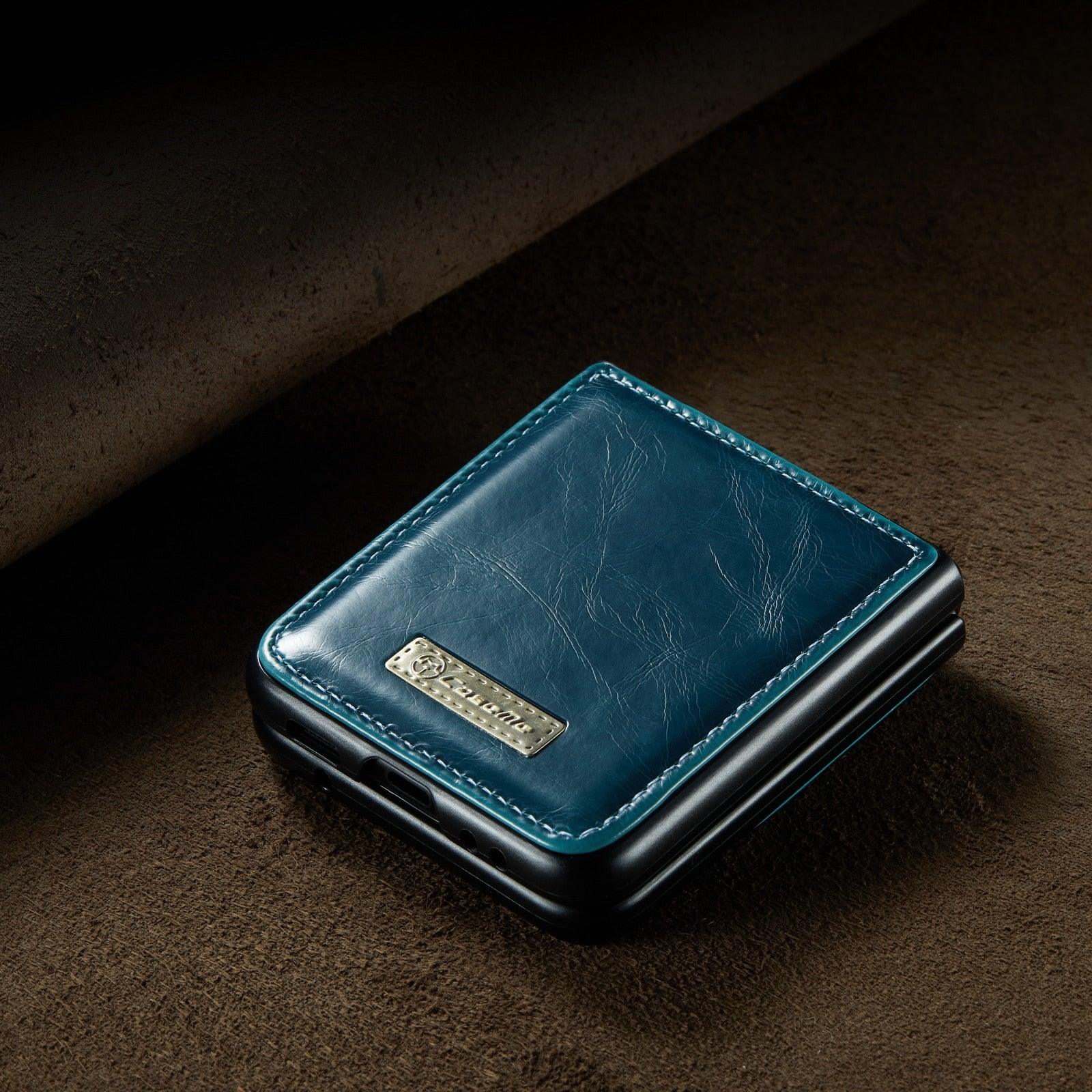 Luxury Leather Wallet Case - Samsung Galaxy Z Flip 4 3 5G - GiftJupiter
