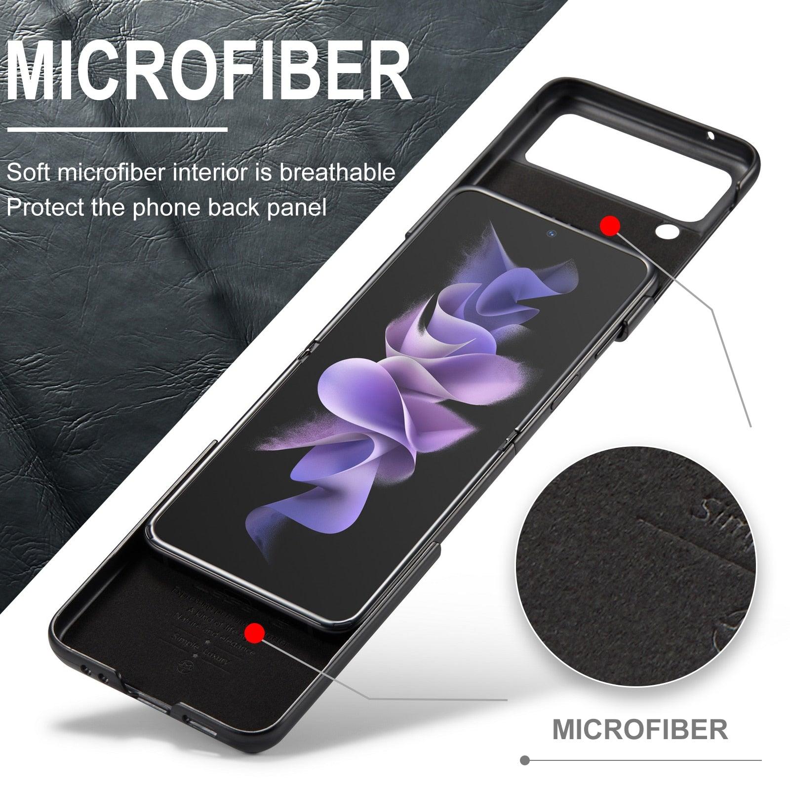 Luxury Leather Wallet Case - Samsung Galaxy Z Flip 4 3 5G - GiftJupiter